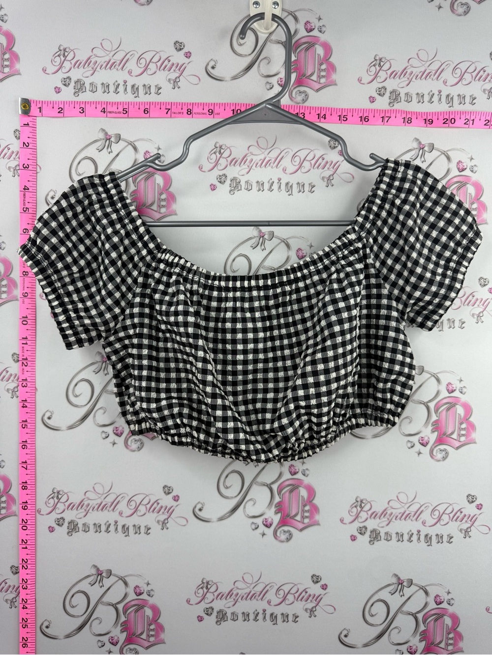 Wilfred shirt gingham milkmaid Black and White Gingham Off-Shoulder Crop Top